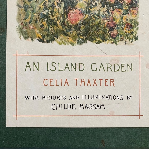 Houghton Mifflin An Island Garden Teal Gilt Slipcase Book 1988 Cottagecore OS - Picture 11 of 16